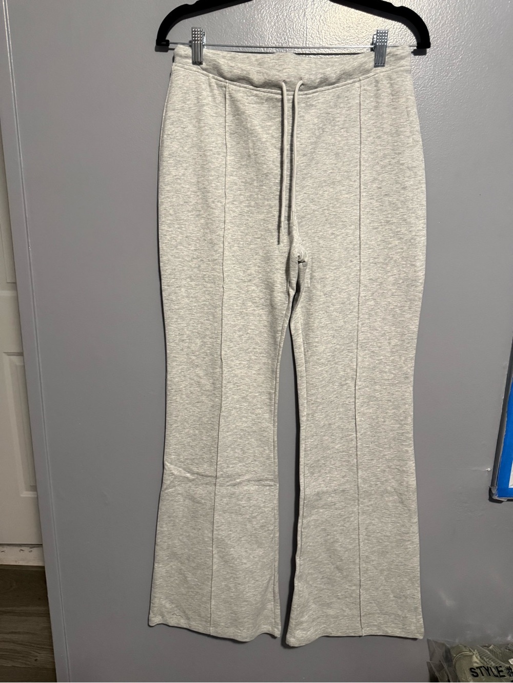 Zenana Scuba Heather Gray Lounge Flared Pants - Picture 2 of 4
